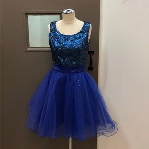 Royal Blue Sequins Dress XS
